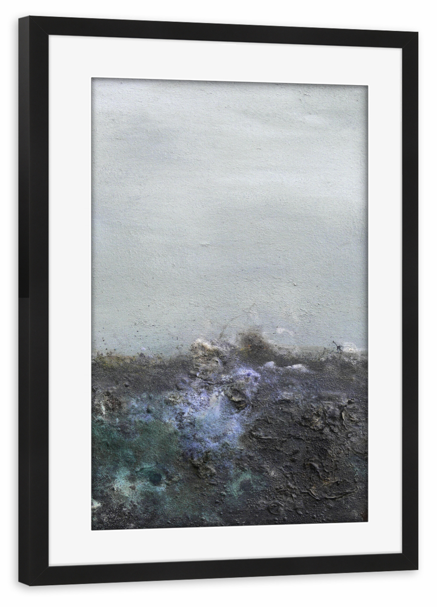 Poster mit Rahmen schwarz "Útangarðr - Blue" artboxONE - Natur,Abstrakt