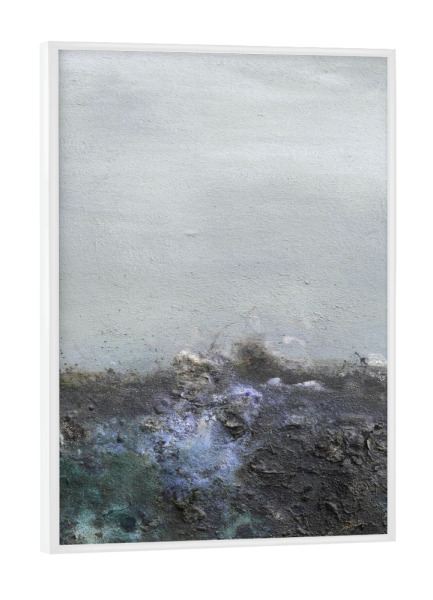 Poster mit weißem Rahmen "Útangarðr - Blue" artboxONE - Natur,Abstrakt