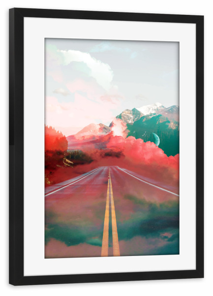 Poster mit Rahmen schwarz "Road To Heaven-II" artboxONE - Natur,Reise