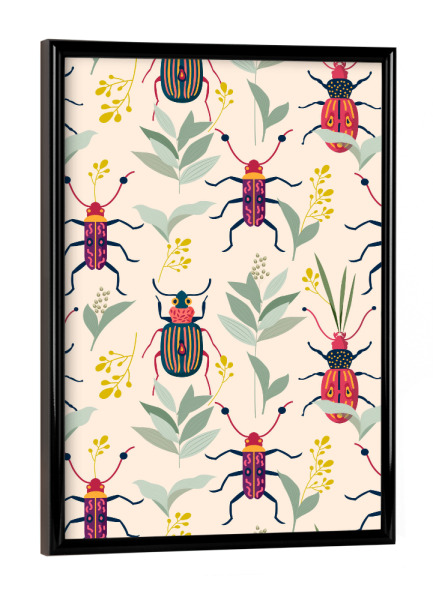 Poster mit schwarzem Rahmen "Summer Bugs" artboxONE - Natur,Tiere