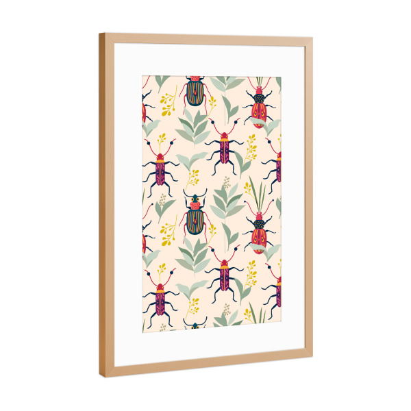 Poster mit Rahmen Kupfer "Summer Bugs" artboxONE - Natur,Tiere