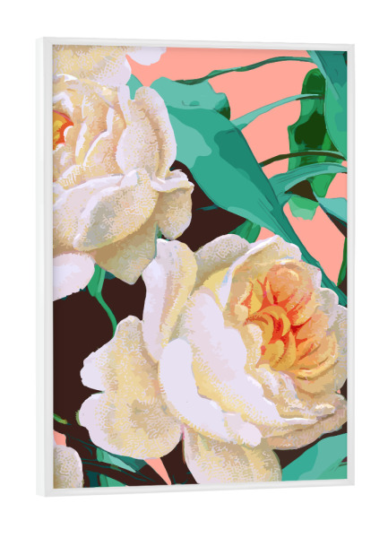 Poster mit weißem Rahmen "Tropical and White Blossom" artboxONE - Natur,Floral