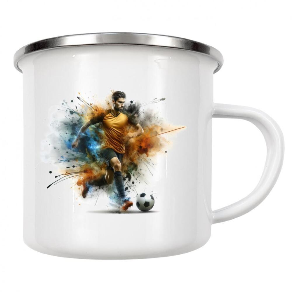 Emaille Tasse "Fußballer-Aquarellzeichnung A" artboxONE - Sport,Sport / Fußball