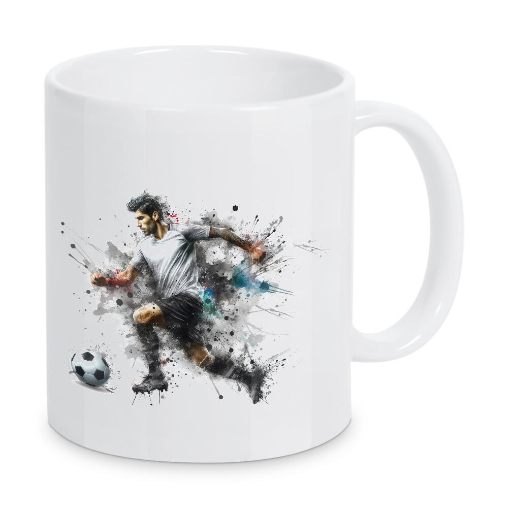 Tasse "Fußballer-Aquarellzeichnung F" artboxONE - Sport,Sport / Fußball - Spritzer,Sport,Sport,Aquarell,Stadion,Mehrfarbig,Abstrakt,Fußball,Fußballer