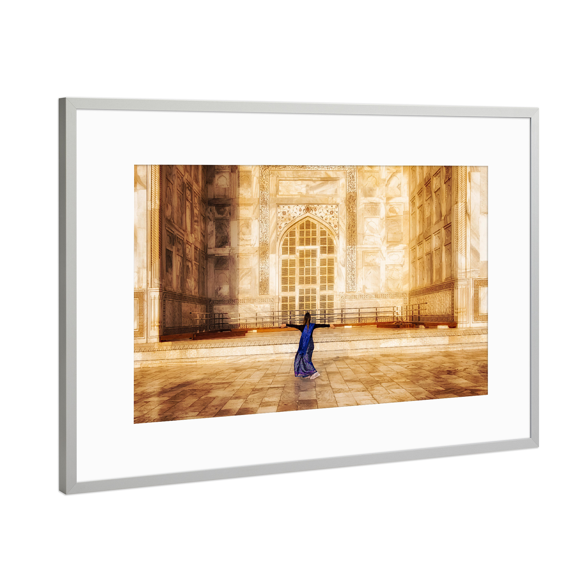 Poster mit Rahmen Silber "Taj Mahal" artboxONE - Städte,Reise,Architektur,Reise / Asien
