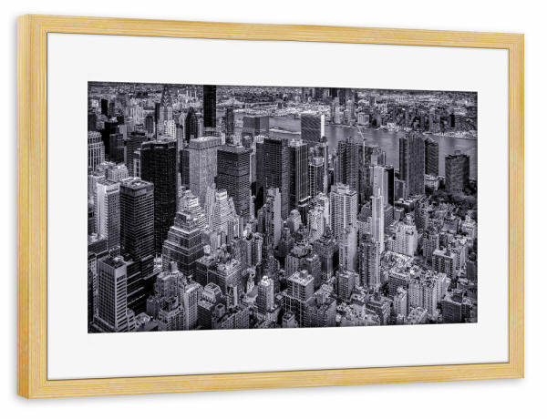 Poster mit Rahmen kiefer "Big Apple - NYC" artboxONE - Städte,Städte / New York,Schwarzweiß,Architektur