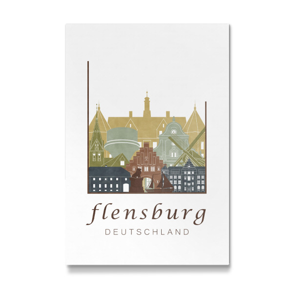 Galerie-Print "Flensburg skyline light brown" 30x20 cm artboxONE