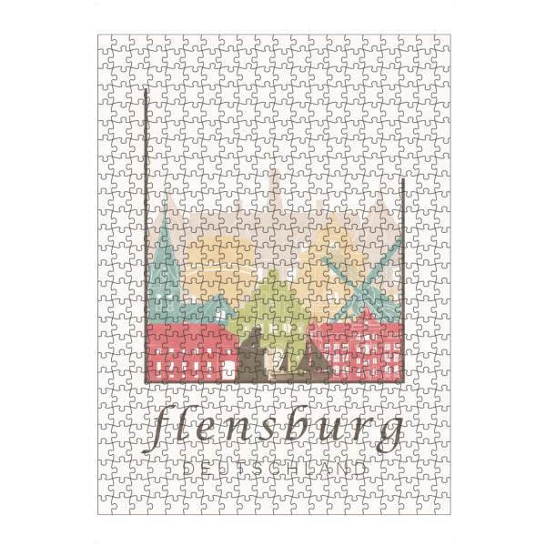 artboxONE Puzzle "Flensburg skyline pastel" artboxONE - Städte,Architektur,Kartografie