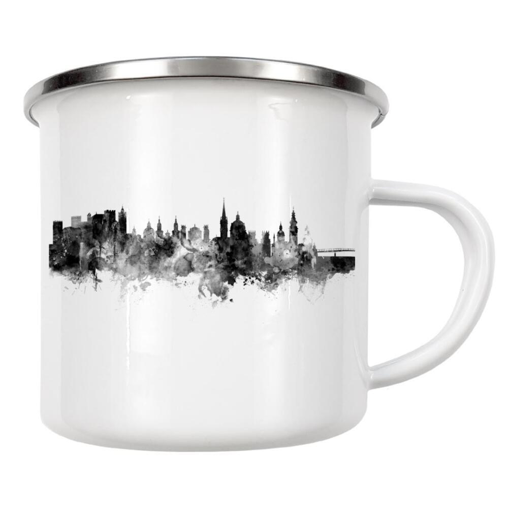 Emaille Tasse "Salzburg Austria Skyline" artboxONE - Städte,Reise,Schwarzweiß