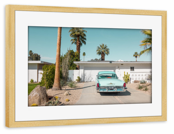Poster mit Rahmen kiefer "Palm Springs Vibe" artboxONE - Städte,Automobile,Städte / Los Angeles