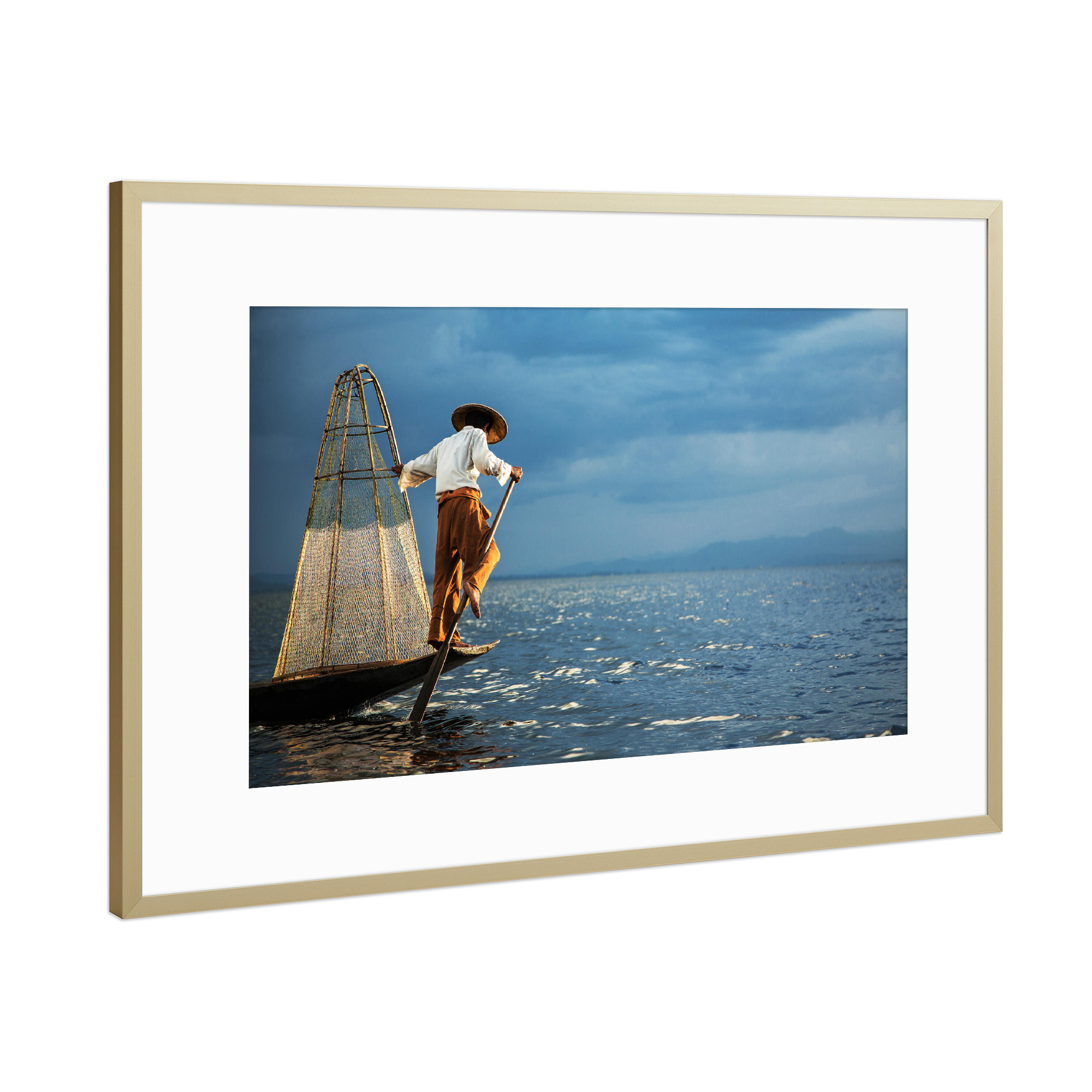 Poster mit Rahmen Gold "Nach getaner Arbeit" artboxONE - Reise,Reise / Strand und Meer,Reise / Asien
