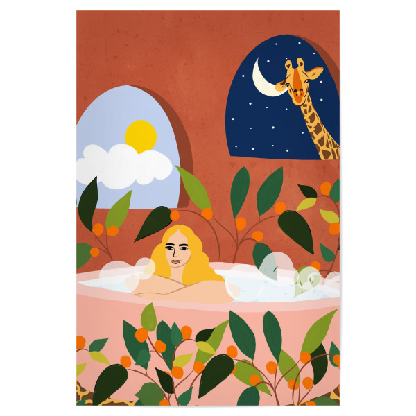 Poster 30x20 cm "Day Night Safari" artboxONE - Für Kinder,Tiere,Menschen