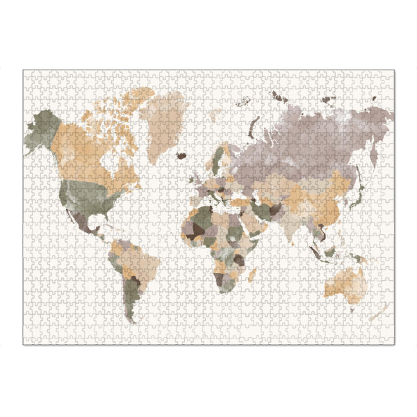 Puzzle Ravensburger "World map earth colors" artboxONE - Reise,Reise / Länder,Kartografie