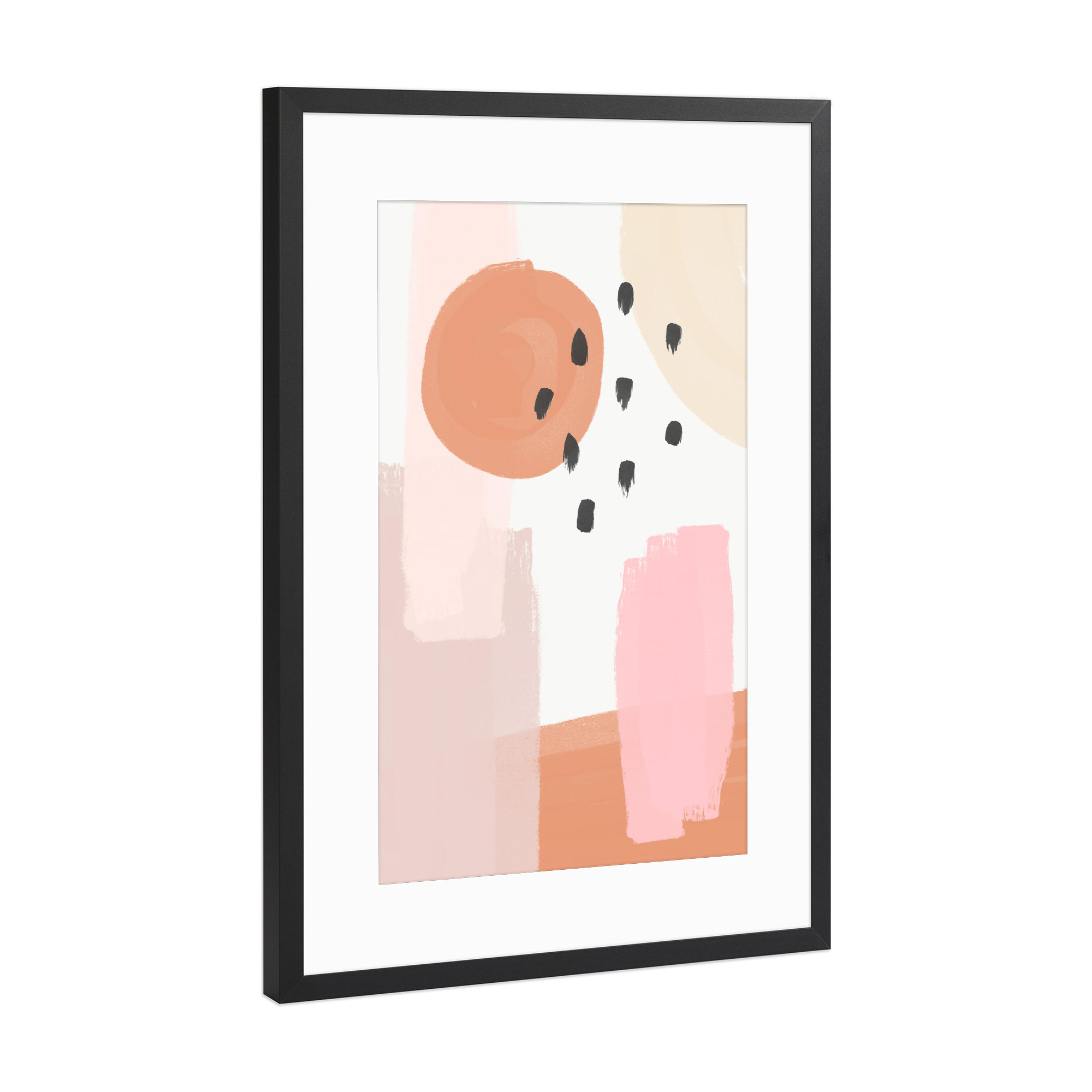 Poster mit Rahmen Schwarz (Metallic) "Pink and Baked Earth Theme" artboxONE - Abstrakt,Geometrie