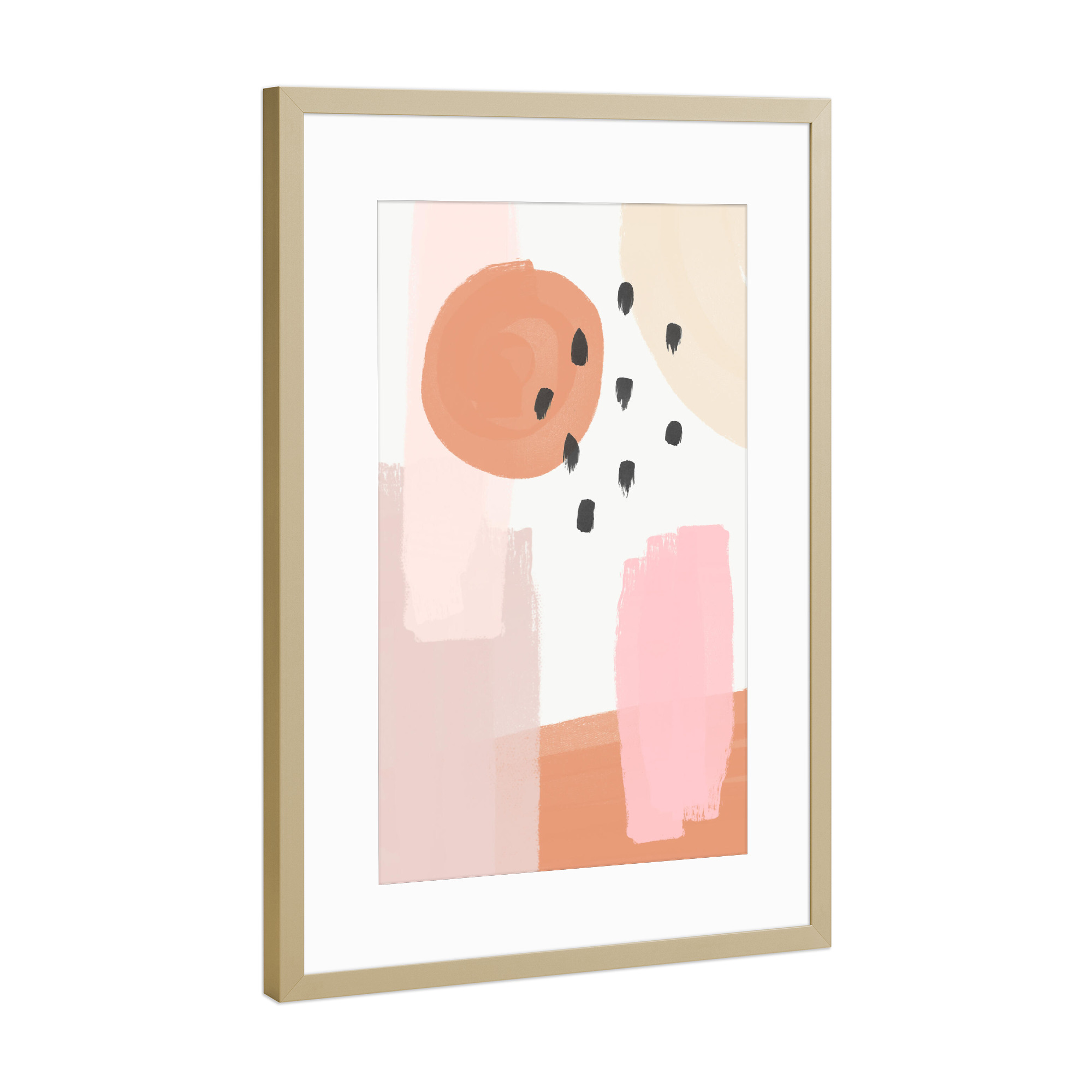 Poster mit Rahmen Gold "Pink and Baked Earth Theme" artboxONE - Abstrakt,Geometrie