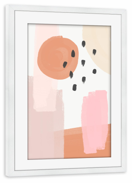 Poster mit Rahmen weiß "Pink and Baked Earth Theme" artboxONE - Abstrakt,Geometrie