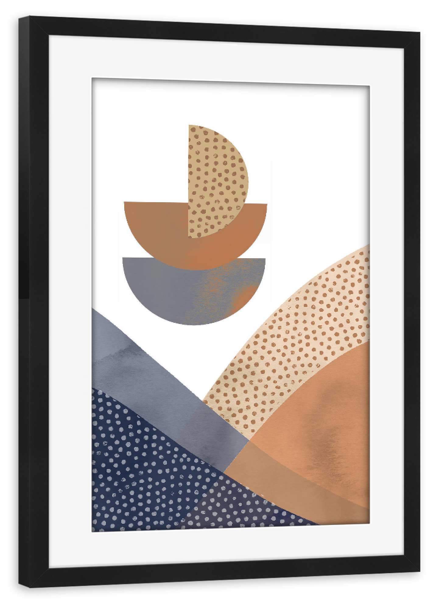 Poster mit Rahmen schwarz "Modern Abstract Moon and Hills" artboxONE - Abstrakt,Geometrie