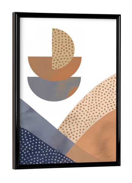 Poster mit schwarzem Rahmen "Modern Abstract Moon and Hills" artboxONE - Abstrakt,Geometrie