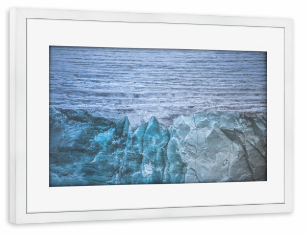Poster mit Rahmen weiß "Ewiges Eis" artboxONE - Natur - Gletscher,Eis,Eiszeit,Arktis,Spitzbergen,Ice,Mountains,Nature,Natur,Glacier