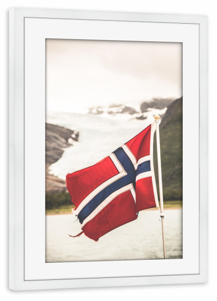 Poster mit Rahmen weiß "Let's go Norway" artboxONE - Reise,Reise / Länder