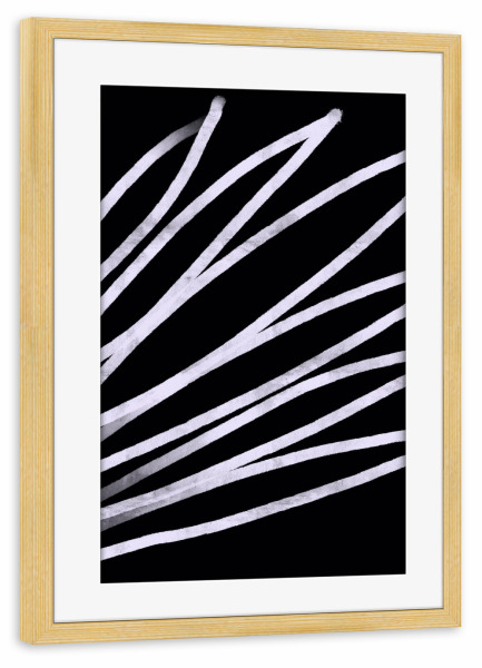 Poster mit Rahmen kiefer "SCANDI PLANT" artboxONE - Floral,Abstrakt,Schwarzweiß