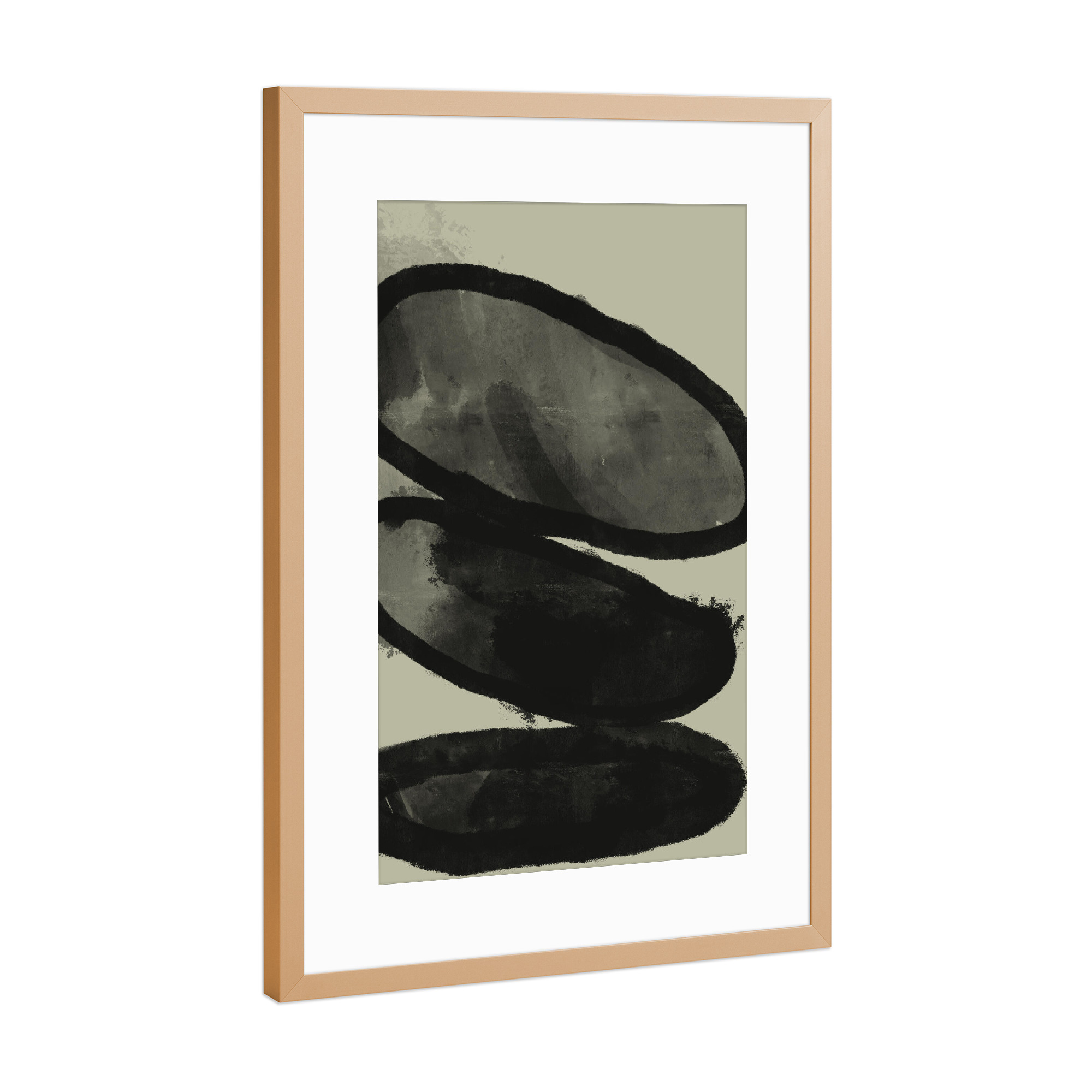 Poster mit Rahmen Kupfer "SCANDI STONES" artboxONE - Abstrakt,Geometrie