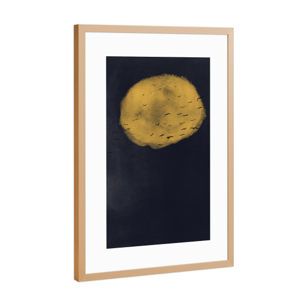 Poster mit Rahmen Kupfer "SCANDI MOON" artboxONE - Natur,Tiere,Schwarzweiß