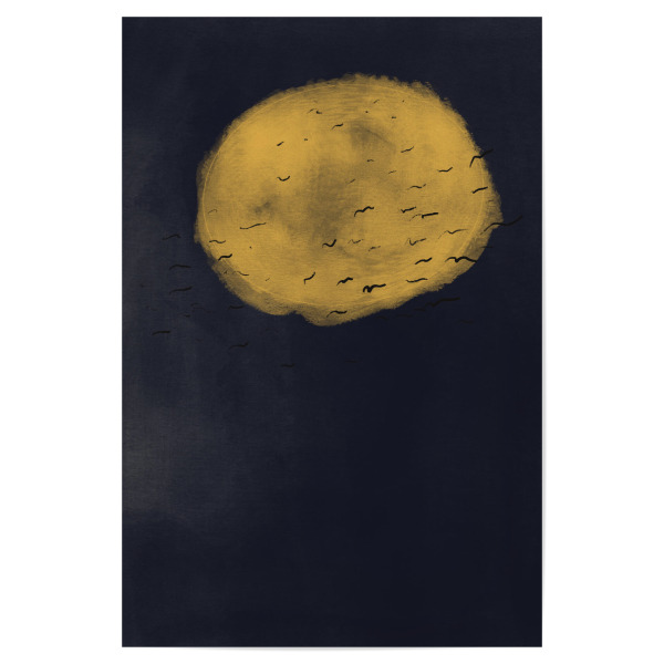 Poster 30x20 cm "SCANDI MOON" artboxONE - Natur,Tiere,Schwarzweiß