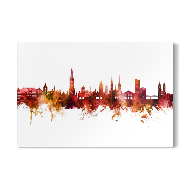 Galerie-Print "Freiburg Germany Skyline Red" 30x20 cm artboxONE