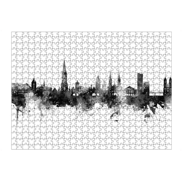 Puzzle Ravensburger "Freiburg Germany Skyline Black" artboxONE - Städte,Schwarzweiß
