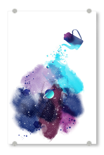 Acrylglasbild "Galaxy tea" artboxONE - Fiktion,Galaxy,Lustig