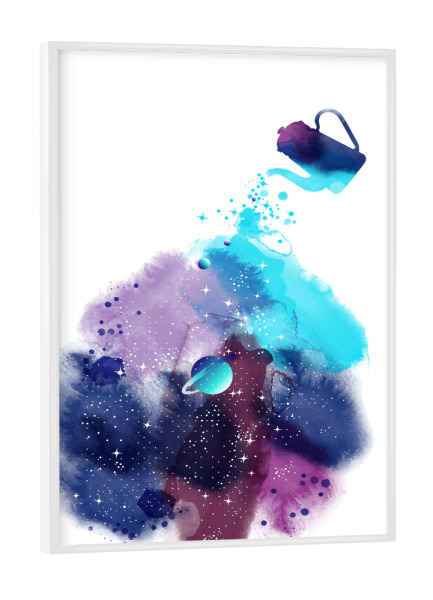 Poster mit weißem Rahmen "Galaxy tea" artboxONE - Fiktion,Galaxy,Lustig