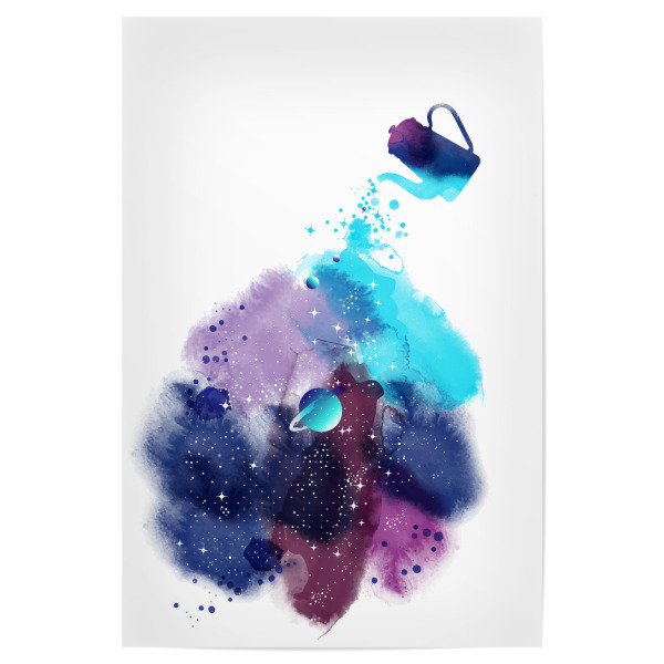 Poster "Galaxy tea" artboxONE - Fiktion,Galaxy,Lustig - Galaxie,Kosmos,Tee,Tea,Galaxy,Cup,Tasse,Teetasse,Teapot,Aquarell illustration,Teekanne,Symbol