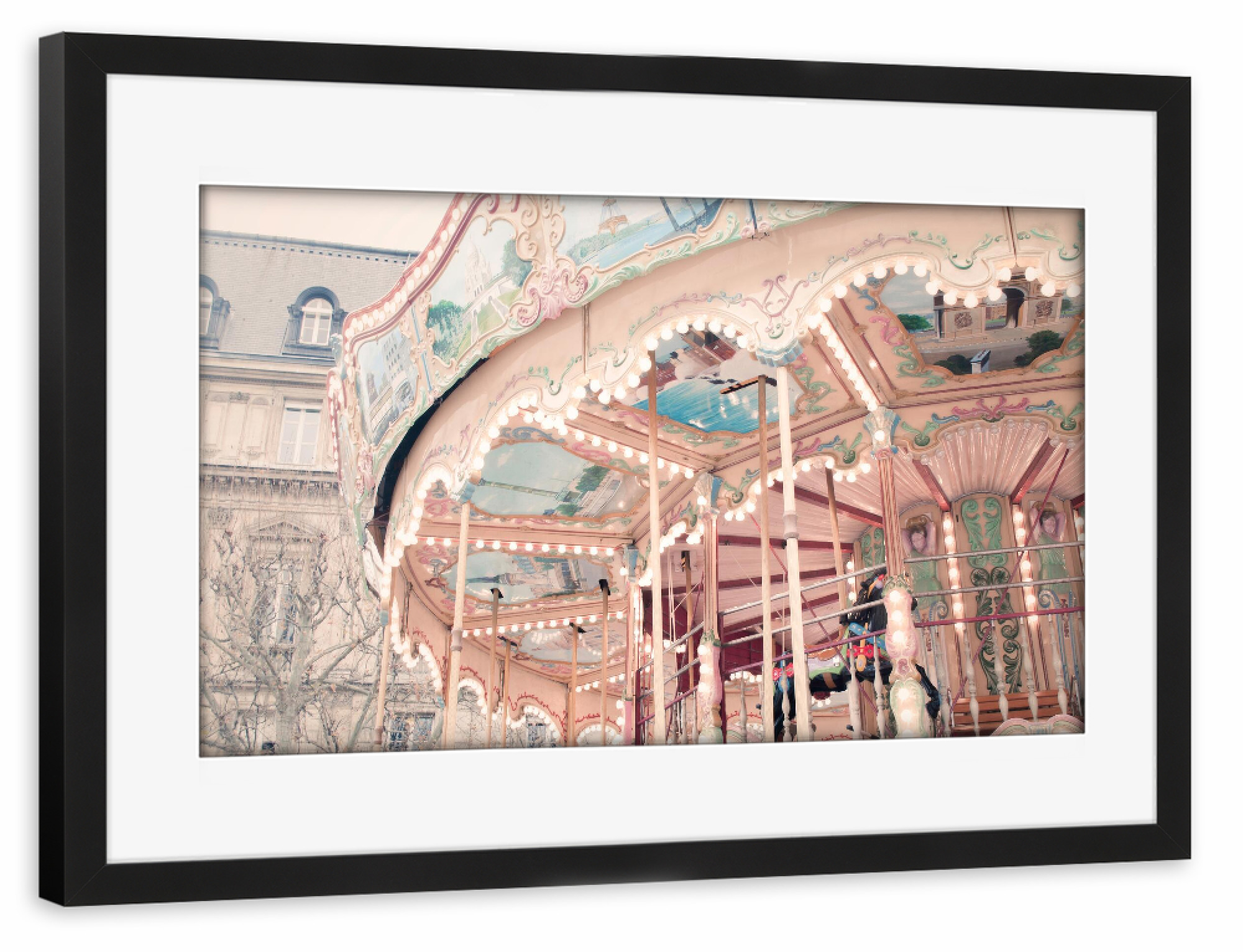 Poster mit Rahmen schwarz "Paris Carousel" artboxONE - Städte,Architektur,Städte / Paris