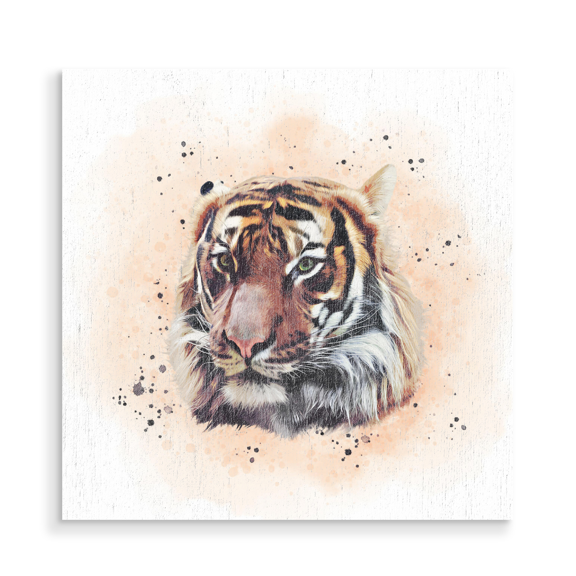 Holzbild "The Tiger Portrait" artboxONE - Natur,Tiere - Tiger,Tierportrait,Wildes tier,Raubkatze,Katze,Wild,Animal,Tier,Portrait,Malerei,Nature,Natur
