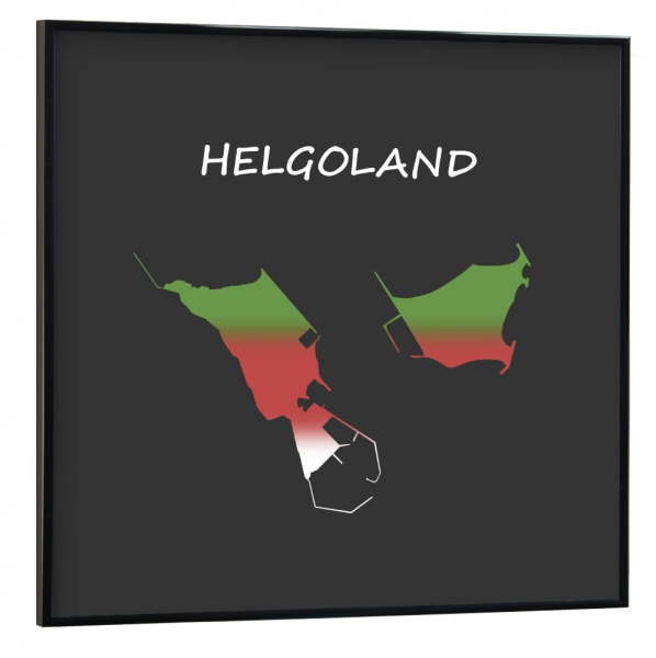 Poster mit schwarzem Rahmen 30x30 cm "Helgoland und Düne" artboxONE - Typografie,Kartografie