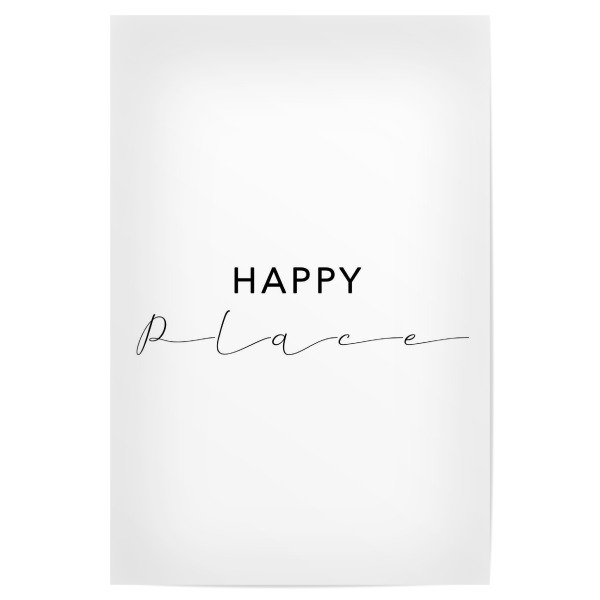 Poster "Happy place. Set of art" artboxONE - Typografie,Für Kinder,Schwarzweiß,Für Mama,Für Papa