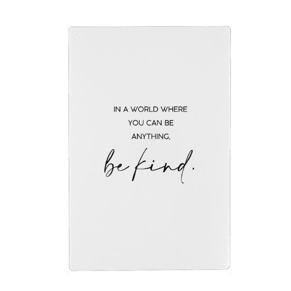 Holzbild "In a world" artboxONE - Typografie,Für Kinder,Schwarzweiß,Liebe,Lehrersprüche