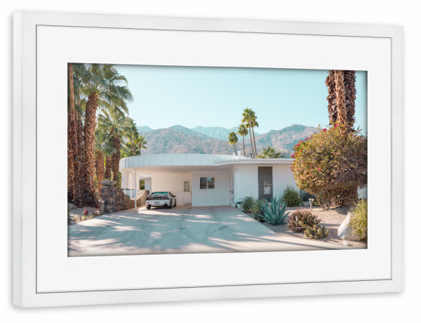 Poster mit Rahmen weiß "Palm Springs Life" artboxONE - Architektur,Automobile