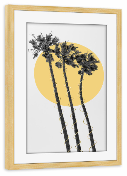 Poster mit Rahmen kiefer "Palmen in der Sonne" artboxONE - Natur,Reise / Strand und Meer