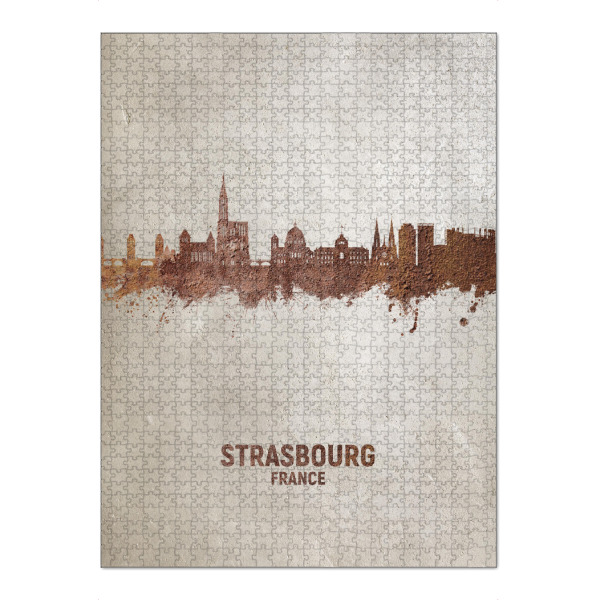 Puzzle Ravensburger "Strasbourg France Skyline Rust" artboxONE - Städte