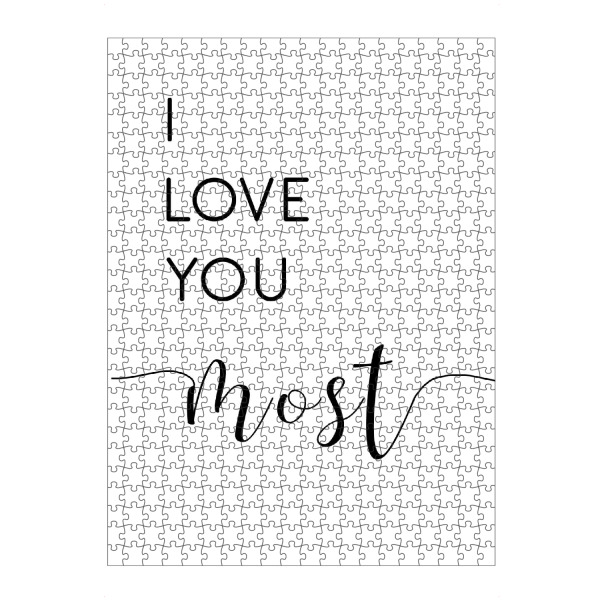 Puzzle Ravensburger "I love you most" artboxONE - Typografie,Für Kinder,Schwarzweiß,Liebe,Für Mama