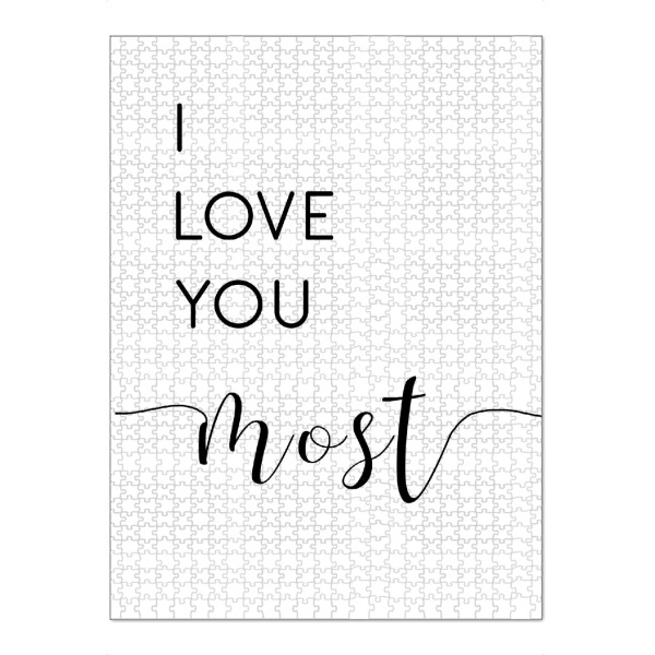 Puzzle Ravensburger "I love you most" artboxONE - Typografie,Für Kinder,Schwarzweiß,Liebe,Für Mama