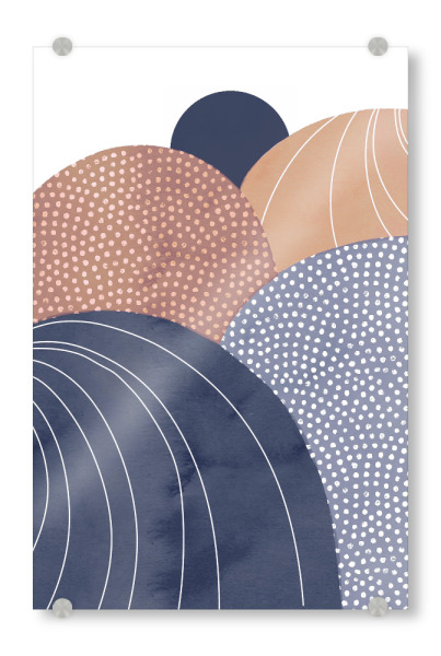 Acrylglasbild "Blue Abstract Hills" artboxONE - Abstrakt,Geometrie