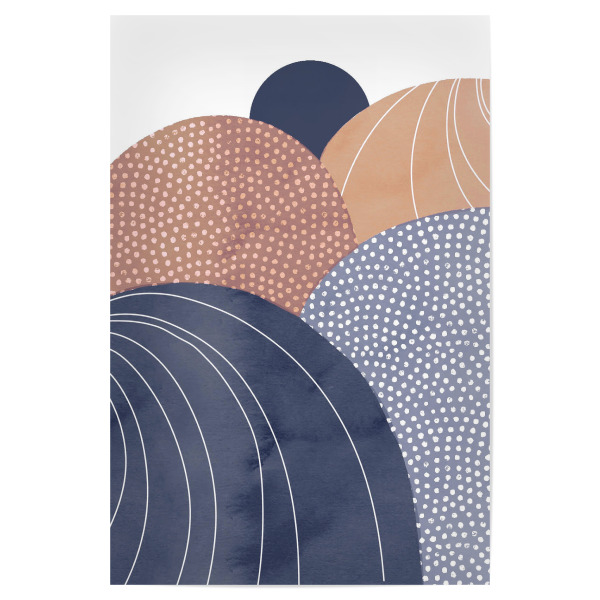 Poster "Blue Abstract Hills" artboxONE - Abstrakt,Geometrie - Geometry,Shape,Paint,Mixed media,Blue,Baked earth,Polka dots,Abstract,Geometrie,Formen