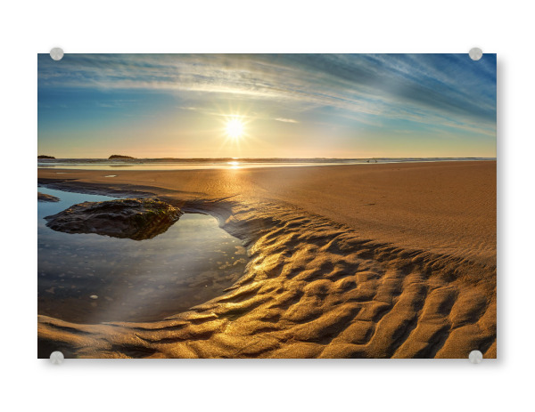 Acrylglasbild "Goldener Strand in Cornwall" artboxONE - Natur,Reise,Reise / Strand und Meer,Reise / Länder