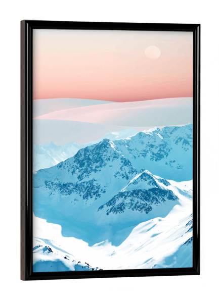 Poster mit schwarzem Rahmen "Snow & Blush Horizon" artboxONE - Natur