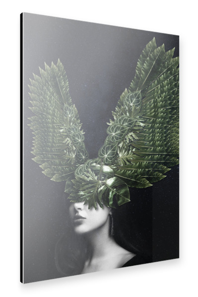 Alu-Dibond "Woman Leaf" 30x20 cm artboxONE