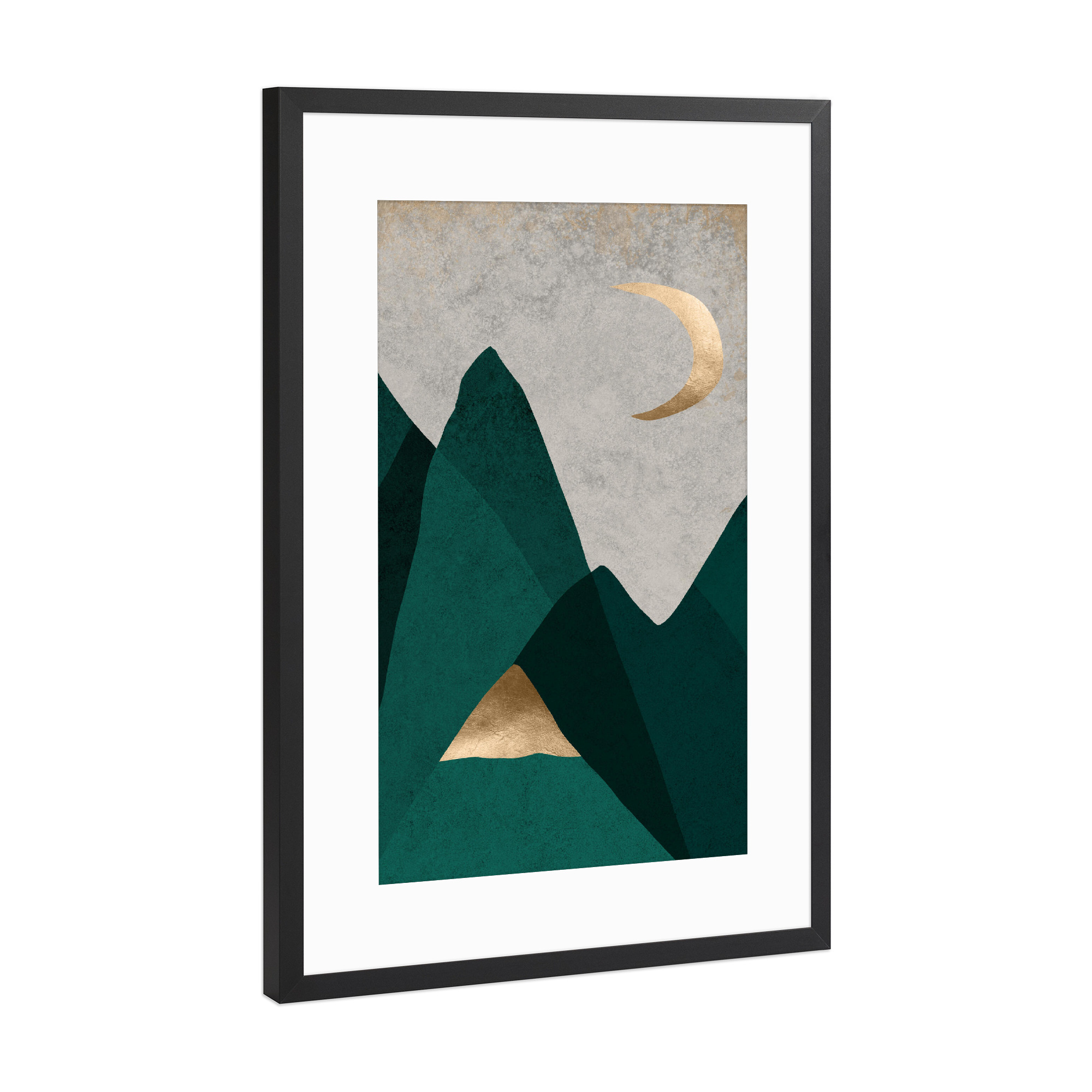 Poster mit Rahmen Schwarz (Metallic) "Georganic Moon" artboxONE - Natur,Abstrakt