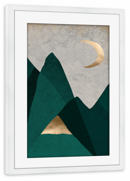 Poster mit Rahmen weiß "Georganic Moon" artboxONE - Natur,Abstrakt